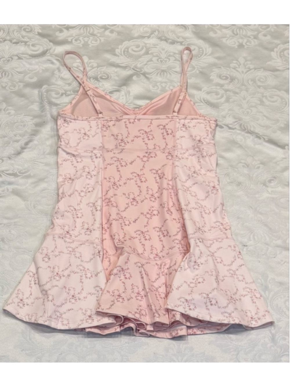 LoveShackFancy Sylvie Active Tennis Dress Peony Sugar Bow Pink Romper NWT L Larg - Picture 4 of 7